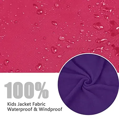 YINGJIELIDE Girl's Waterproof Ski Jacket,Kids Outdoor Snowboarding windproof Jacket,Fleece Lined Hooded,Warm Winter Snow Coat - 6