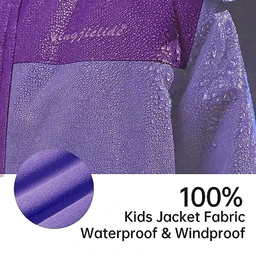 YINGJIELIDE Girl's Waterproof Ski Jacket,Kids Outdoor Snowboarding windproof Jacket,Fleece Lined Hooded,Warm Winter Snow Coat - 5