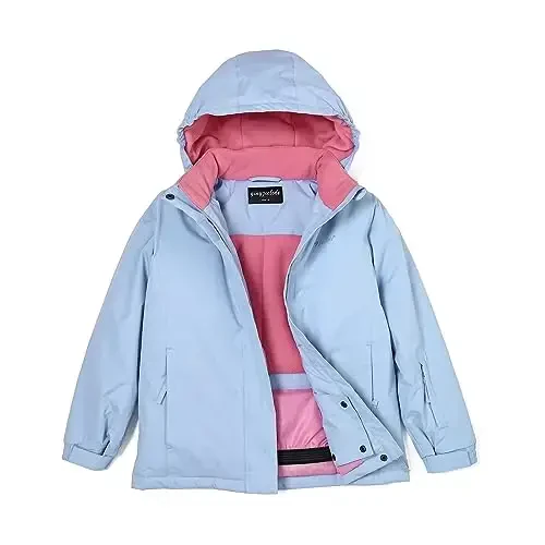 YINGJIELIDE Girl's Waterproof Ski Jacket,Kids Outdoor Snowboarding windproof Jacket,Fleece Lined Hooded,Warm Winter Snow Coat - YINGJIELIDE