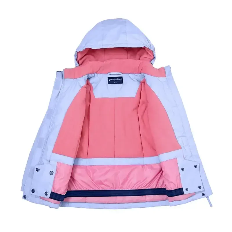 YINGJIELIDE Girl's Waterproof Ski Jacket,Kids Outdoor Snowboarding windproof Jacket,Fleece Lined Hooded,Warm Winter Snow Coat - 6