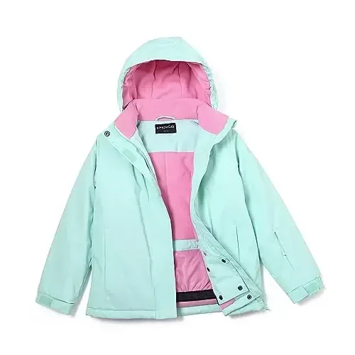 YINGJIELIDE Girl's Waterproof Ski Jacket,Kids Outdoor Snowboarding windproof Jacket,Fleece Lined Hooded,Warm Winter Snow Coat - YINGJIELIDE
