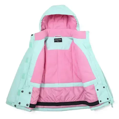 YINGJIELIDE Girl's Waterproof Ski Jacket,Kids Outdoor Snowboarding windproof Jacket,Fleece Lined Hooded,Warm Winter Snow Coat - 6