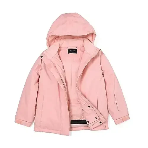 YINGJIELIDE Girl's Waterproof Ski Jacket,Kids Outdoor Snowboarding windproof Jacket,Fleece Lined Hooded,Warm Winter Snow Coat 