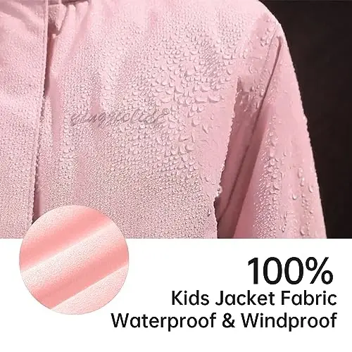 YINGJIELIDE Girl's Waterproof Ski Jacket,Kids Outdoor Snowboarding windproof Jacket,Fleece Lined Hooded,Warm Winter Snow Coat - 5