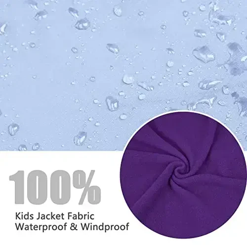 YINGJIELIDE Qizlar uchun suv o‘tkazmaydigan chang‘i kurtkasi, bolalar uchun ochiq havoda snouborddan himoya qiluvchi shamol o‘tkazmaydigan kurtka, jun bilan qoplangan kaputli, issiq qishki qor palto - 6