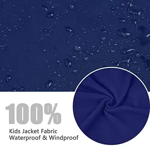 YINGJIELIDE Qizlar uchun suv o'tkazmaydigan chang'i kurtkasi, Bolalar uchun tashqi snowboarding shamol o'tkazmaydigan kurtka, Fleece astarli kaputli, Issiq qishki qor palto - 6