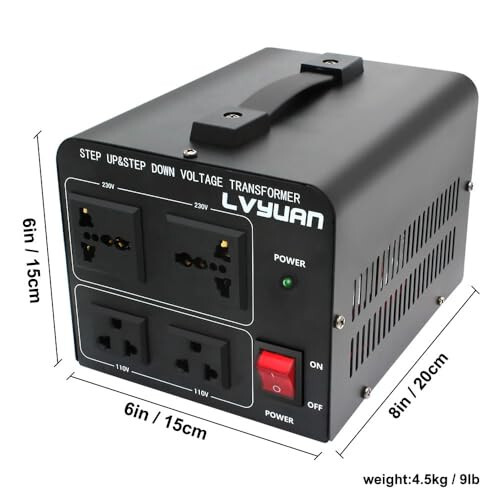 Yinleader 1000W Voltage Converter Transformer(110V to 220V OR 220V to 110V) 1000 Watt Step Up/Down Converter 110/120 Volt - 220/240 Volt w/US Power Cord,Circuit Breaker Protection (VTUS-1000) - 15