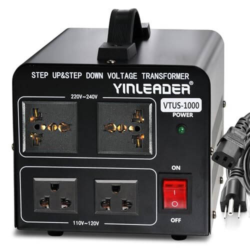 Yinleader 1000W Voltage Converter Transformer(110V to 220V OR 220V to 110V) 1000 Watt Step Up/Down Converter 110/120 Volt - 220/240 Volt w/US Power Cord,Circuit Breaker Protection (VTUS-1000) - 4