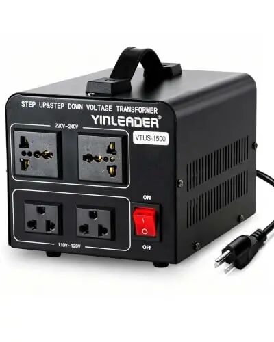 Yinleader 1500W 110V to 220V or 220V/230V/240V to 110V/120V Power Converter | Step Up/Down Voltage Transformer Converter for Use 220V Overseas Appliances,Circuit Breaker Protection - Yinleader