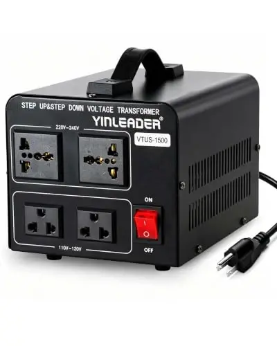 Yinleader 1500W 110V to 220V or 220V/230V/240V to 110V/120V Power Converter | Step Up/Down Voltage Transformer Converter for Use 220V Overseas Appliances,Circuit Breaker Protection - 1