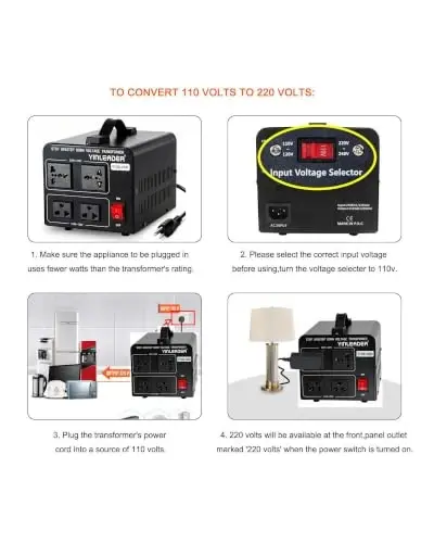 Yinleader 1500W 110V to 220V or 220V/230V/240V to 110V/120V Power Converter | Step Up/Down Voltage Transformer Converter for Use 220V Overseas Appliances,Circuit Breaker Protection - 5