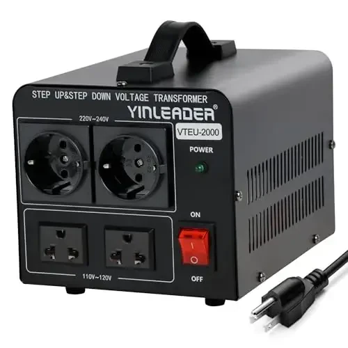 Yinleader 2000W Step Up/Down Transformer,Convert 110/120V to 220/240 Volt OR Convert 220V to 110V Voltage Converter with 2US&2 EU outlets - 1