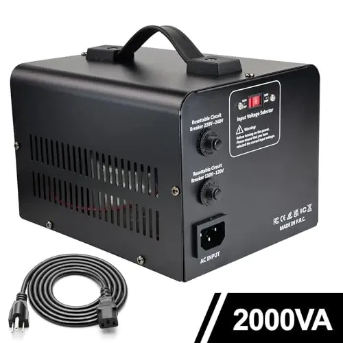 Yinleader 2000W Step Up/Down Transformer,Convert 110/120V to 220/240 Volt OR Convert 220V to 110V Voltage Converter with 2US&2 EU outlets [110V US Power Cord Included Only, No 220V Cord] - YINLEADER (1)