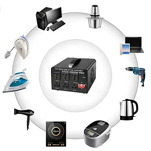 Yinleader 5000W PRO Voltage Transformer Converter Step Up/Down AC 110V/120V to 220V/240V or 220V/240V to 110V/120V Power Converter w/US Standard Power Cord,Circuit Breaker Protection - 4