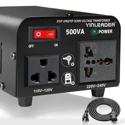 Yinleader 500W Voltage Transformer Power Converter (220V to 110V, 110V to 220V) Step Up/Down Converter 110/120 Volt - 220/240 Volt - 4