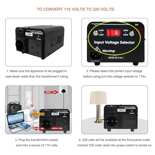 Yinleader Voltage Converter Transformer Step Up/Down Power Converter 110/120V to 220/230/240V for use European, UK and More Overseas appliances in The US(800W) - 3