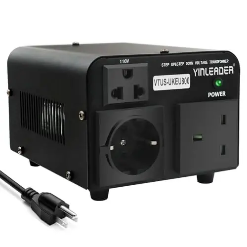 Yinleader Voltage Converter Transformer Step Up/Down Power Converter 110/120V to 220/230/240V for use European, UK and More Overseas appliances in The US(800W) - 4