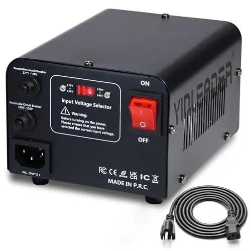 Yinleader Voltage Converter 800W Step Up/Down Transformer 110/120V to 220/230/240V for use European, UK and More Overseas appliances in The US/CA/MX [110V US Power Cord Included Only, No 220V Cord] - 1