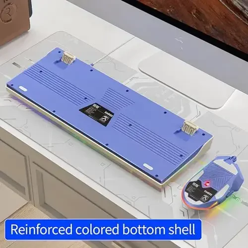 YinRazer L98 Wireless Membrane Keyboard Tri-Mode Connectivity RGB Keyboard for MAC/Win, Rotary Knob+Screen Gasket Mounted Sa Profile Keycaps, 98 Keys Software Programmable Gaming Keyboard (Sea Salt) - 5