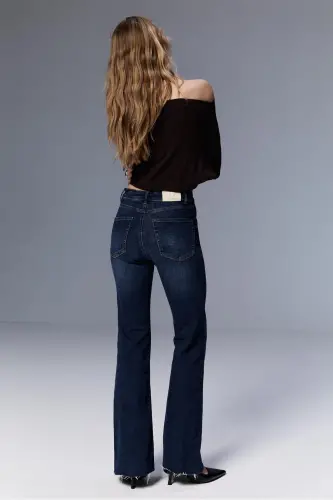 D74 Çan paça yırtmaçlı jean - İnci Grisi - 4