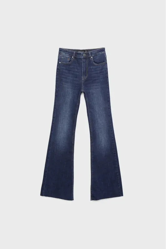 D74 Çan paça yırtmaçlı jean - İnci Grisi - 5