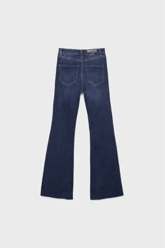 D74 Çan paça yırtmaçlı jean - İnci Grisi - 6