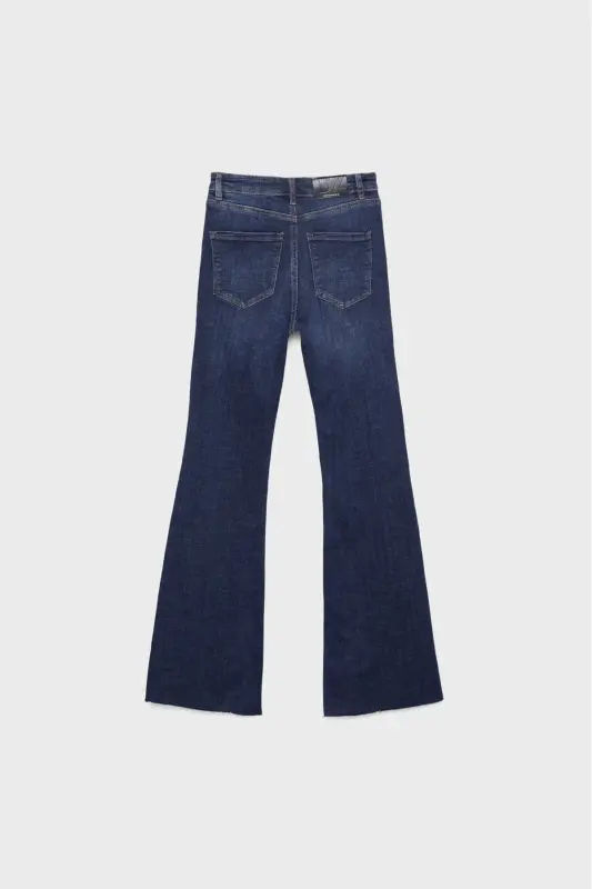 D74 Çan paça yırtmaçlı jean - İnci Grisi - 6