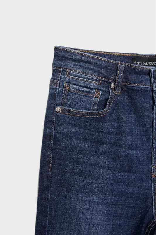 D74 Çan paça yırtmaçlı jean - İnci Grisi - 7