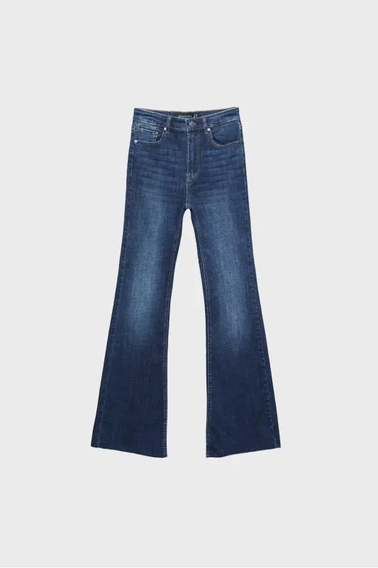 D74 Çan paça yırtmaçlı jean - İnci Grisi - 8