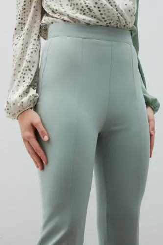 Yırtmaç Detaylı İspanyol Pantolon - Çağla Yeşili-ÇAĞLA YEŞİLİ - 5