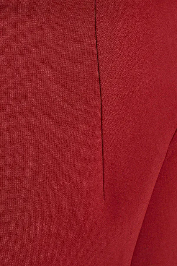 Yırtmaçlı Beli Metal Tokalı Kalem Etek - 7