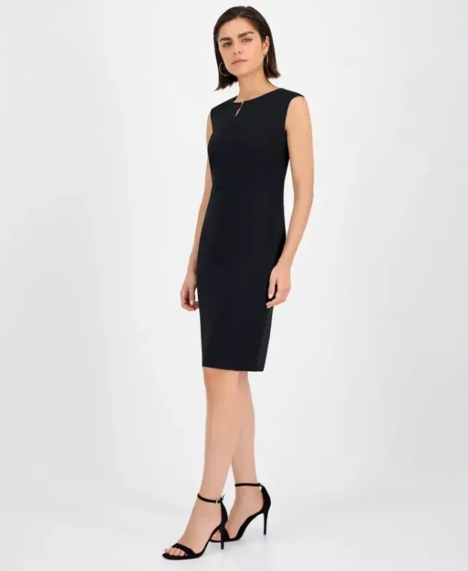 Women's Sleeveless Sheath Dress - Black - 4