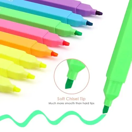 YISAN Highlighters Assorted Colores,Soft Tip Highlighters No Bleed,Journal Pens 70955 - 3