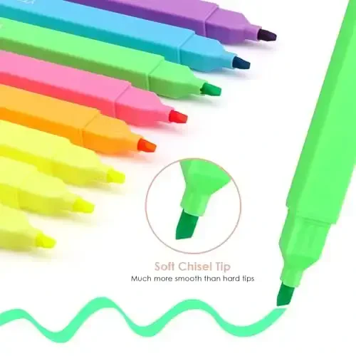 YISAN Highlighters Assorted Colores,Soft Tip Highlighters No Bleed,Journal Pens 70955 - 3