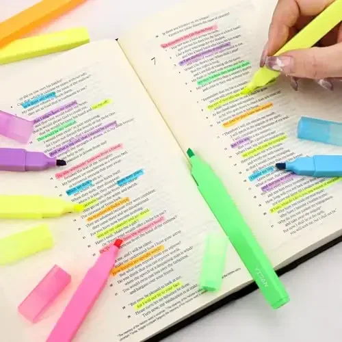 YISAN Highlighters Assorted Colores,Soft Tip Highlighters No Bleed,Journal Pens 70955 - 5