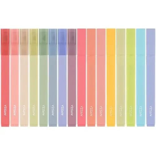 YISAN Highlighters Har xil ranglar Qon ketmaydi, Kitob uchun pastel markerlar Injil qalamlari, Jurnal uchun yumshoq uchli, Estetik, Vintage, 70979 - 1