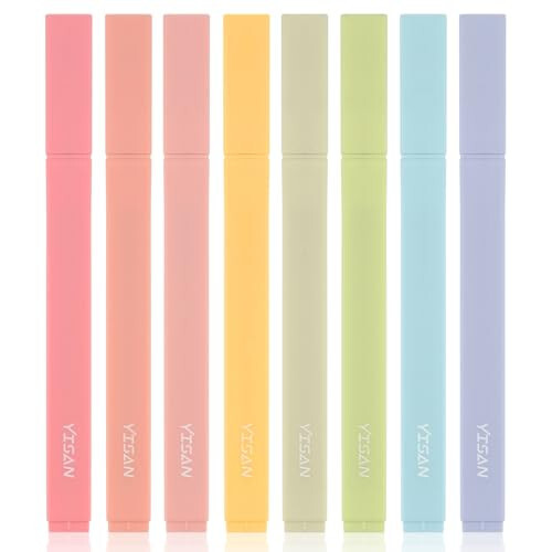 YISAN Highlighters Pastel, Bible Highlighter Pens No Bleed, Soft Tip, Assorted Colors, Journal Pens, Aesthetic, 70948 - 1