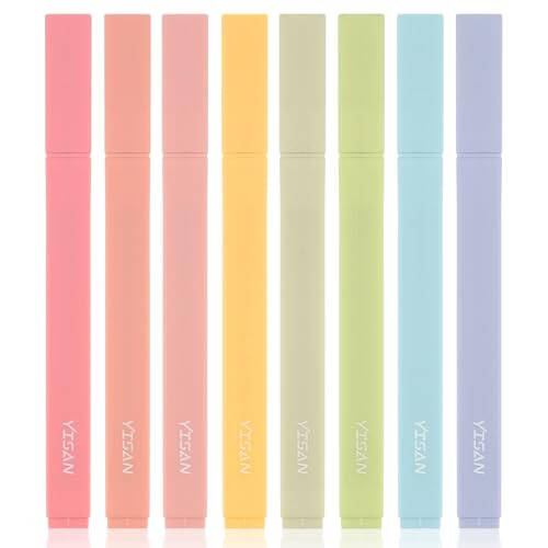 YISAN Highlighters Pastel, Bible Highlighter Pens No Bleed, Soft Tip, Assorted Colors, Journal Pens, Aesthetic, 70948 - 1