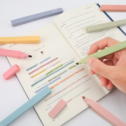 YISAN Highlighters Pastel, Bible Highlighter Pens No Bleed, Soft Tip, Assorted Colors, Journal Pens, Aesthetic, 70948 - 5