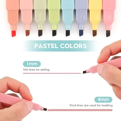 YISAN Highlighters Pastel, Bible Highlighter Pens No Bleed, Soft Tip, Assorted Colors, Journal Pens, Aesthetic, 70948 - 3