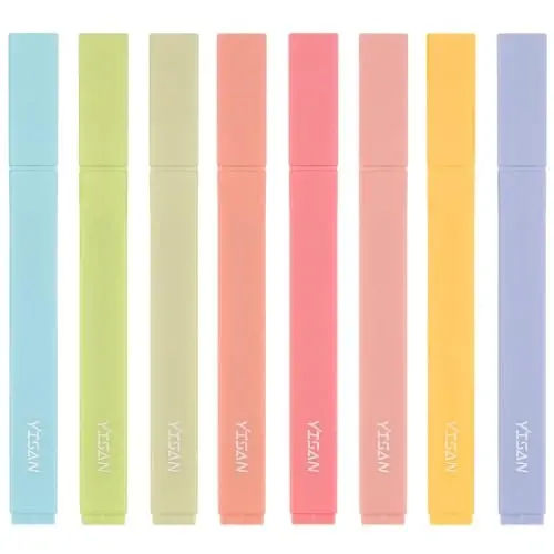 YISAN Highlighters Pastel, Bible Highlighter Pens No Bleed, Soft Tip, Assorted Colors, Journal Pens, Aesthetic, 70948 