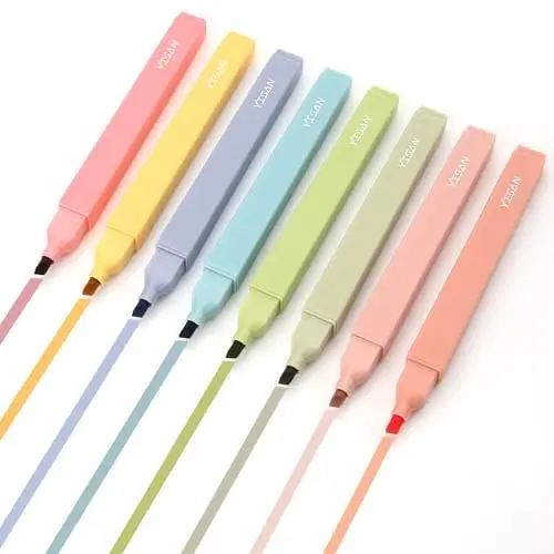 YISAN Highlighters Pastel No Bleed,Assorted Colors Bible Pens,Aesthetic,Soft Tip for Book,Journal,70962 - 2