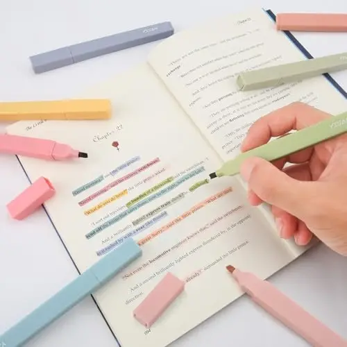 YISAN Highlighters Pastel No Bleed,Assorted Colors Bible Pens,Aesthetic,Soft Tip for Book,Journal,70962 - 4