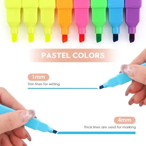 YISAN Highlighters Pastel Assorted Colors,Soft Tip Marker Pens No Bleed,Journal Pens,70931 - 5