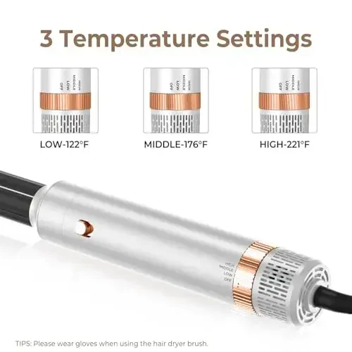 Yitrust 6 in 1 Hair Dryer Brush, Blow Dryer Brushies Ionic Hair Dryer, Oval Hot Air Brush, Hair Curler Straightener Magic Styler Autowrap Air Styler - 5