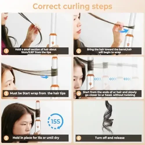 Yitrust 6 in 1 Hair Dryer Brush, Blow Dryer Brushies Ionic Hair Dryer, Oval Hot Air Brush, Hair Curler Straightener Magic Styler Autowrap Air Styler - Yitrust (1)