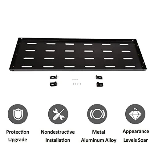 YIWANG Black Aluminum Alloy Car Trunk Storage Basket Organizer For Land Rover Defender 110 2020-2022 Auto Accessories (Car Trunk Layered Shelf) - 6