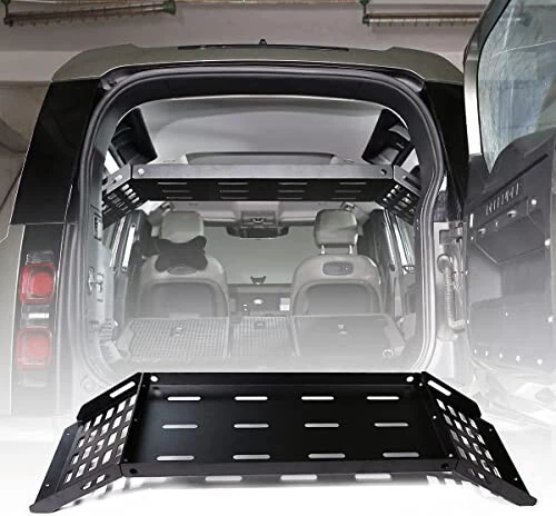 YIWANG Black Aluminum Alloy Car Trunk Storage Basket Organizer For Land Rover Defender 110 2020-2022 Auto Accessories (Trunk Luggage Storage Carrier) - MODAZONE