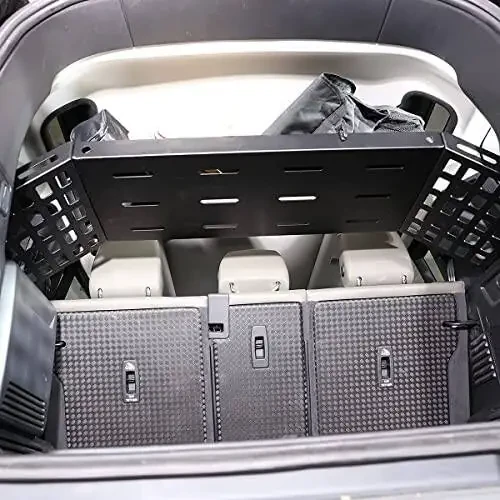 YIWANG Black Aluminum Alloy Car Trunk Storage Basket Organizer For Land Rover Defender 110 2020-2022 Auto Accessories (Trunk Luggage Storage Carrier) - 3