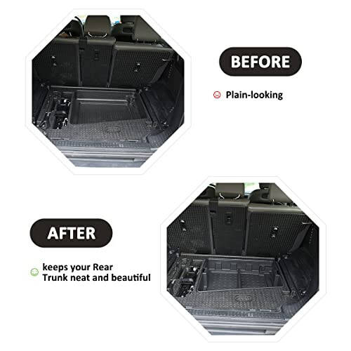 YIWANG For Land Rover Defender 90 110 2020-2022 Car Styling ABS Black Car Central Storage Box Phone Box Car Accessories (Rear Trunk Organizer Tray For Defender 110) - 2